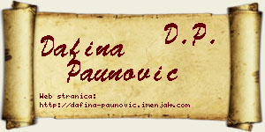 Dafina Paunović vizit kartica
